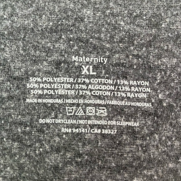 KT Maternity womens gray short sleeve knit top XL 'Miracle In Progress' printing - Picture 3 of 5